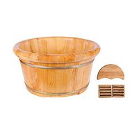 Thicken Wooden Tub Foot Tub， Household Foot Bath Barrel，Solid Wood Foot Soaking Barrel Wooden Foot Bath Barrel，Cypress Wood Foot Bucket (Size : B)