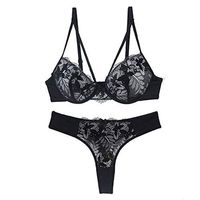 Kiminana Women Bra Suit,Smart & Sexy Women's Signature Lace Unlined Underwire Bra Black