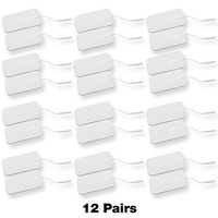 24 PCS Reusable TENS Unit Patches 2"x4" Rectangular with Industry Leading Self-Stick Performance and Non-Irritating Design (12 Pairs)