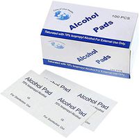 Alcohol Prep Pads Sterile, Disposable Wet Wipes Antiseptic Sanitizer Pads, Hand Moist Wipes Cleanser for Skin Nail, Computer, Mobile Phone, Digital Camera, Notebook (1 Box of 100 Single)