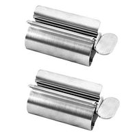 RAYNAG 2 Pack Stainless Steel Toothpaste Tube Squeezers Dispenser Metal Tube Roller Squeezer, Stand-up Toothpaste Holder for Bathroom Medicine Cabinets