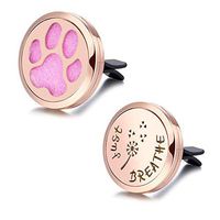 Mesinya 2 Pack Rose Gold Car Vent Clip For Essential Oil Just Breathe & Paw 1.18''
