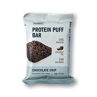 Promix Whey Protein Isolate Puff Bar, Chocolate Chip, 12 Count, 16.9oz | 15g Protein, 150 Calories each|Low Carb Healthy Snack with Egg Whites | All Natural, Grass Fed,Gluten Free, Low Sugar, Soy Free