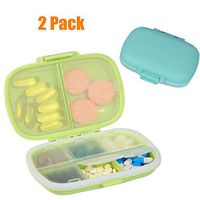 Fashionwu 2 Pack Pill Organizer, Portable Moisture Proof Waterproof Pill Box Pill Case Travel Pill Dispenser to Hold Fish Oil, Cod Liver Oil, Vitamins