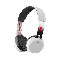 Skullcandy Grind Bluetooth Wireless On-Ear Headphones with Built-In Mic and Remote, 12-Hour Rechargeable Battery, Supreme Sound Audio, Plush Ear Pillows for Comfort, White