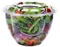 DOBI [50 Pack - 48 oz.] Salad Bowls with Airtight Lids - Large Clear Plastic Disposable Salad Containers with Lids