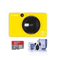 Canon Ivy Cliq Instant Camera Printer - Bumble Bee Yellow - Bundle with 16GB Micro SDHC Card, Cleaning Kit