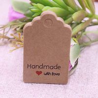 OBELLA BOUTIQUE NEW diy 3x5cm vintage paper gift hang tag kraft/white DIY products brand note hang tag 100pcs per lot custom logo cost extra