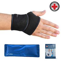 Doctor Developed Wrist Ice Pack Wrap/Hand Support Brace with Reusable Gel Pack & Doctor Written Handbook [Single] - Suitable for Both Right and Left Hands