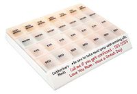 MedWrite Jumbo 4 Time a Day Pill Organizer with Removable Daily Pill Boxes in Organizer Tray - Writable Surface on Tray for Medication Instructions (Jumbo, Clear)