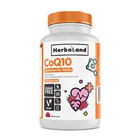 Vegan CoQ10 Supplement by Herbaland - Plant-Based Sugar-Free Vitamin Gummies for Vascular Health - Coenzyme Q10 100 mg - Raspberry Flavor - 60 Gummies