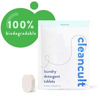 cleancult Laundry Detergent Tablets | Biodegradable, Non Toxic, Sensitive Skin Safe, Natural Ingredients, Reduced Waste Packaging, Unscented, 18 Count, with Shatter Resistant Glass Container