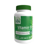 Vitamin D3 5000 IU, Non-GMO, 360 Mini Softgels, Soy Free, USP Grade Natural Vitamin D