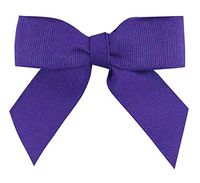 Reliant Ribbon 5173-91405-3X2 Grosgrain Twist Tie Bows - Large Bows, 7/8 Inch X 100 Pieces, Regal Purple