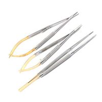 LAJA IMPORTS 3 CASTROVIEJO Micro Scissors Needle Holder Curved TC Forceps Dental Eye Set KIT