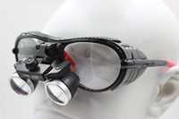 NORTHOPE L70G 3.5X 420mm High-Definition Waterproof Surgical Medical Binocular Dental Loupes with Red Fashion Goggle Frame