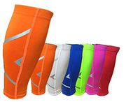 GSXT Calf Compression Sleeves for Men & Women - Leg and Shin Compression Sleeves for Runners, Cyclist - Shin Splint, Blood Circulation and Recovery Aid (1 Pair) (X-Large, Orange)