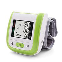 Yongrow Medical Digital Fully Automatic Wrist Blood Pressure Monitor with Large LCD Screen Display Heart Beat Rate Pulse Meter Tonometer (Green)