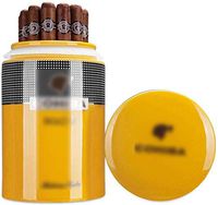 LFSP Travel Humidors Humidor Cigar Portable Tub Moisturizing Tobacco Moisture Sealed Cans, Up to 12 Cigars (Color: Yellow, Size: 20.5 13 13CM)