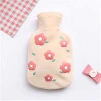 XIANGEN Thermos with Comfortable Fluffy Protective Cover Artificial Fur Bag Plush Hot Water Bottle Baby Velvet Hot Water Bottle 19.512.4Cm