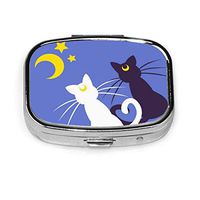 Pill Box Case Sailor Moon Moon Kitties Travel Medicine Organizer Arthritis Friendly BPA Free Separate Compartments for Hold Vitamins Cod Liver Oil Supplements