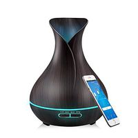 Lisnfmbs Humidifier 400 ML Wood Grain Essential Oil Diffuser Intelligent Ultrasonic Aromatherapy Diffuser Water-Free Automatic Closing Suitable for Home Office or Sports Rest Lasts Up to 6 Hrs