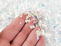 10 Grams Thick Cut Opal Cellophane Solvent Resistant Iridescent Chunky Glitter Sprinkle Toppings TYK, Slime Supplies, Shard Confetti, 1358