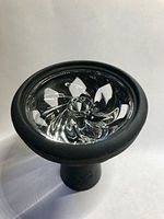Mystique Hookah Bowl Silicone Body Crystal Inside 1 Hole (Black)