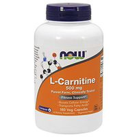 NOW Supplements, L-Carnitine 500mg, Purest Form, Amino Acid, Fitness Support*, 180 Veg Capsules