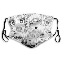 2pcs Ma-sk Anime Ahegao Hentai Faces Collage PM2.5 Non-Medical Dust with Replaceable Filter Elements
