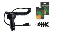 iShoppingdeals - Black Auto Car Charger, Screen Protector, Fishbone Keychain for Amazon Kindle 3 (3rd Generation)