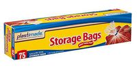 Plastimade Disposable Plastic Storage Bags With Original Twist Tie, 1 Gallon Size, 75 Bags, Great For Home, Office, Vacation, Traveling, Sandwich, Fruits, Nuts, Cake, Cookies, Or Any Snacks (1 Pack)