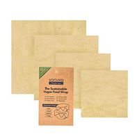 Vonuva Reusable Food Wrap - Handmade in the USA - Plant-Powered, Plastic Free Food Storage - Vegan, Eco Friendly and Zero Waste - Cruelty Free Alternative to Beeswax Wrap - Assorted 4 Pack