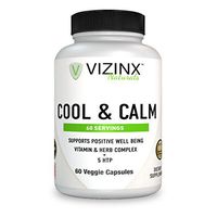 VIZINX Cool & Calm 60 Veggie Caps - Supports Positive Well Being Includes 5 HTP