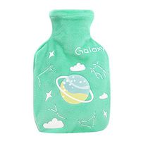 Hot Water Bottle with Cover, Mini Portable Cartoon Planet Winter Hand Warmer Student Hot Water Bottle Bag Green