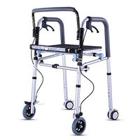 Luckya Elderly Walker with Hand Brake with Wheels Walking Frame Disabled Walker Folding Walking Frame Non-Slip Walking Stick with Hospital