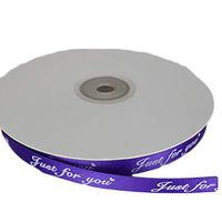 canjoyn 50 Yards Per Roll Solid Color Ribbon"Just for You" Print Handcraft Fabric Satin Ribbon for Scrapbooking Gift Wrapping Bowknot DIY Packaging Wedding Party Decoration (Purple)