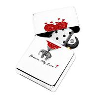 Elephant Heart Forever My Love - White Lighter Windproof Flip-Top Refillable with tin Gift Box