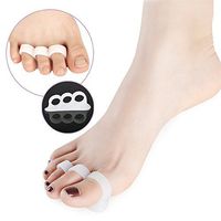 VIEEL 6 Pieces Hammer Toe Cushion - Hammer Toe Gel Pads Corrector & Straightener for Curled, Curved, Claw & Mallet Toe Relief - Right & Left Gel Support Crest Cushion (3 Hole-White)