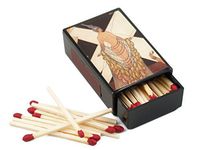 CigarExtras Art Deco Performer Slide Match Box with Matches