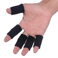 Artibetter 10 Pcs Finger Sleeves Finger Protector for Basketball Player Volleyball Tennis Badminton and More (Black)