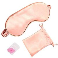 HappyDaily Set of 3 Silk Sleep Mask Set with Luxury Travel Pouch and Boxed Ear Plug - Soft and Comfortable Eye Shade Eye Cover for Full Night Sleep,Nap,Travel (Pink)