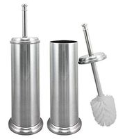 LDR Toilet Brush and Canister Metal Stem - Brushed Nickel Finish - Rust Resistant Construction - Slim Compact Design for Small Spaces - 2 Pack
