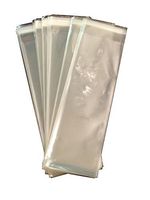 2.5" x 8'' inches Long Food Safe Adhesive Self-Sealing Resealable Clear Plastic Flat Cello Wrap Cellophane Candy Goody Pretzel Cake Pop Treat Gift Bags 100pcs