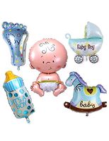 Countia Aluminium Film Boy or Girl Shape Balloons Decoration Toys Birthday Party Gifts Straws