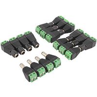 ACTOO DC Power Connector Jack Adapter for CCTV Security Camera LED Strip Male Female Plug 5.5mm x 2.1mm (Pack of 10 Pairs)