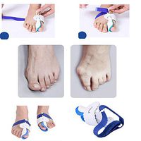 LUNLUNA Bunion Toe Separator - 2 PCS Toe Pads, Hammer Toe Straightener for Correct Toe and Bunion Relief, Universal Size - Blue and White