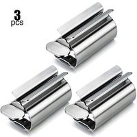 Toothpaste Squeezer,Stainless Steel Toothpaste Tube Squeezer-Metal Toothpaste Tube Wringer Seat Holder Stand Toothpaste Squeezer Rollers(3 Pack)