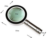 Magnifying Glass With 12LED Lamp 85mm 10 Times Double Lens Hand-held Reading Magnifying Glass Jewelry Identification Microscope