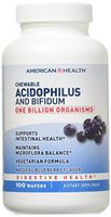 American Health Chewable Probiotic Acidophilus and Bifidum, Natural Blueberry Flavor Wafers - Supports Digestive Health, Intestinal Balance & Immune Function - Vegetarian - 100 Total Servings